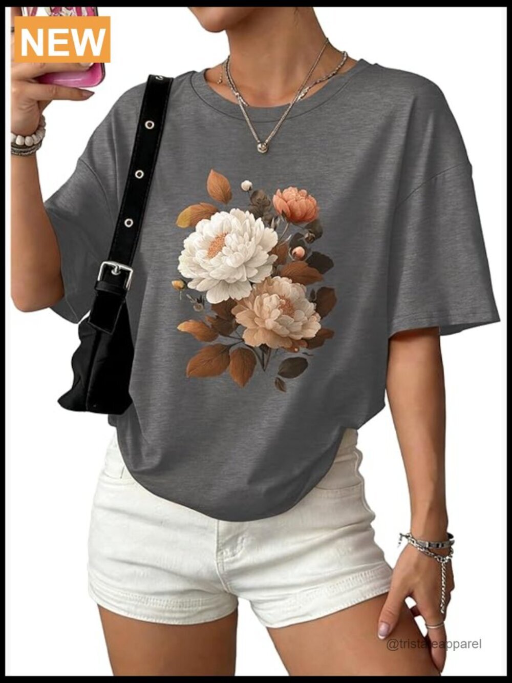 Oversized Crew Neck Short Sleeve Graphic Tee Tshirt Loose Fit Workout
